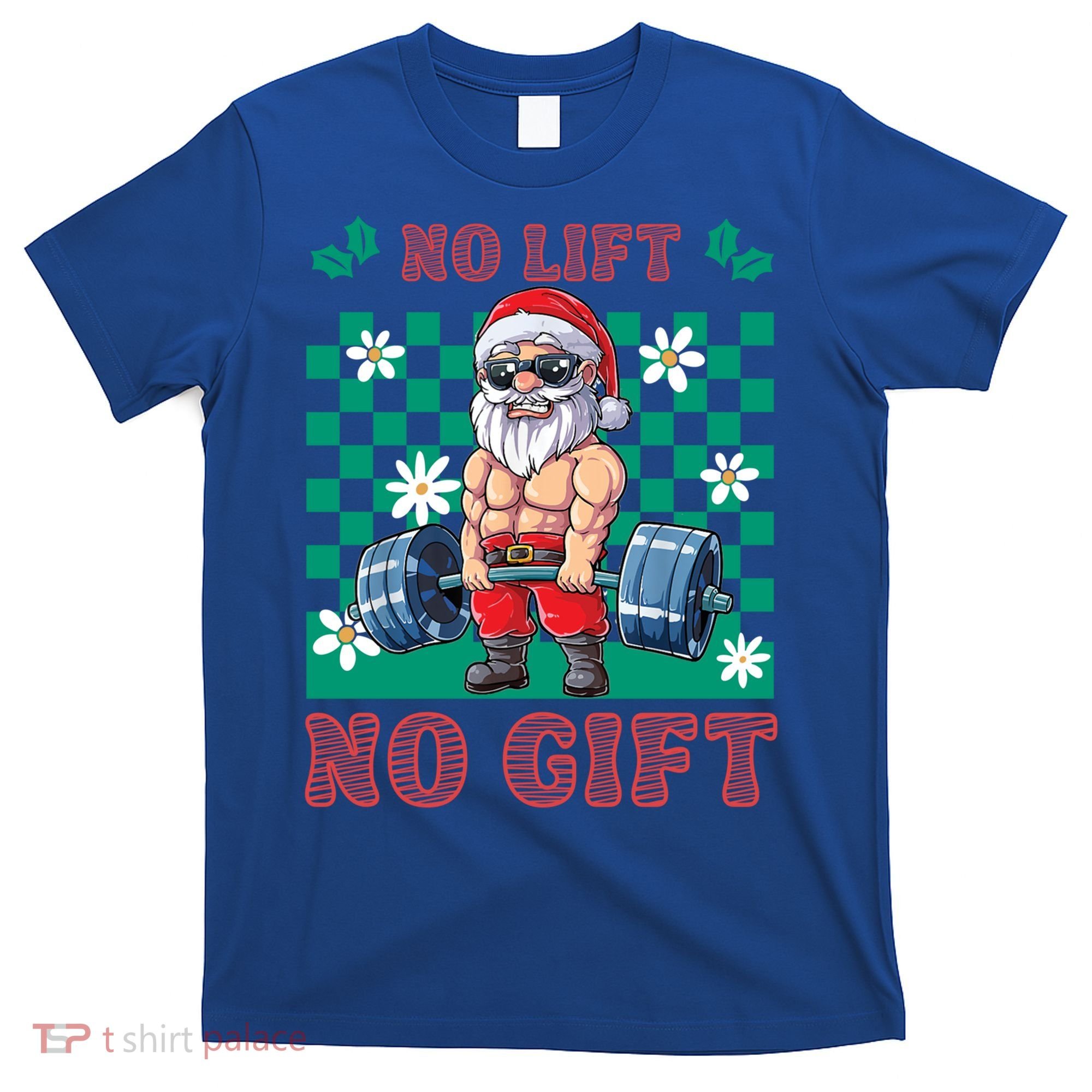 Funny Muscle Santa Lifting Christmas Ugly Christmas Gift T-Shirt