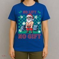 Funny Muscle Santa Lifting Christmas Ugly Christmas Gift T-Shirt thumb 4