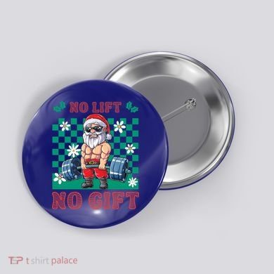 Funny Muscle Santa Lifting Christmas Ugly Christmas Gift Button
