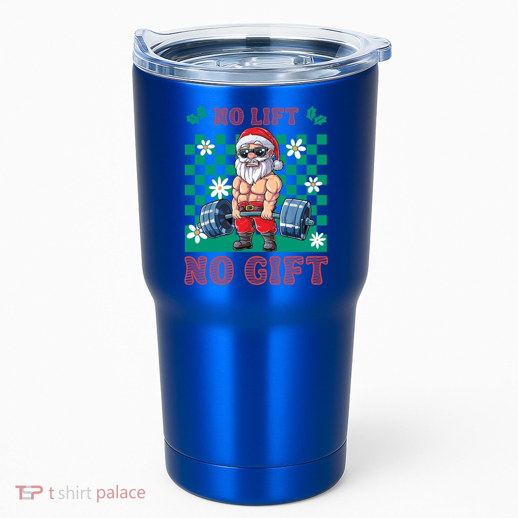 Funny Muscle Santa Lifting Christmas Ugly Christmas Gift Tumbler