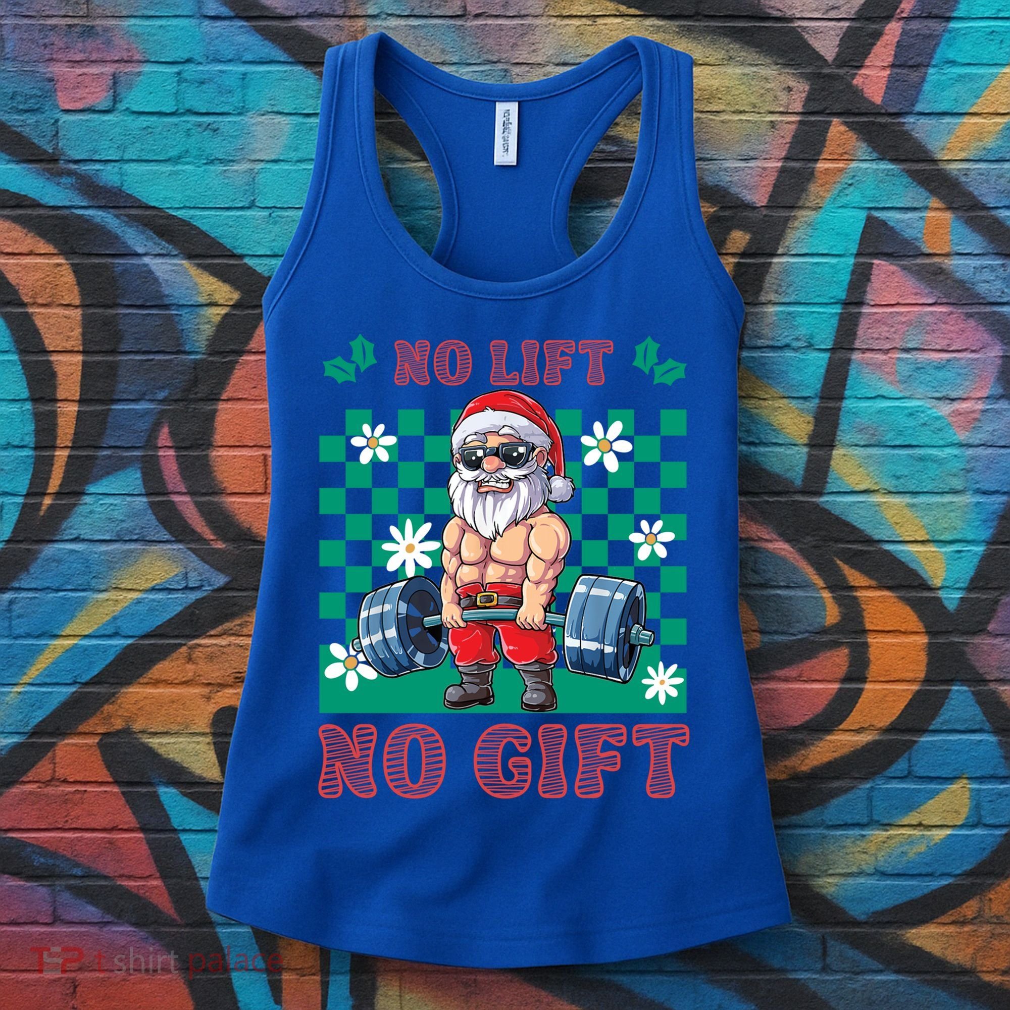 Funny Muscle Santa Lifting Christmas Ugly Christmas Gift Women's Tank Top
