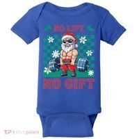 Funny Muscle Santa Lifting Christmas Ugly Christmas Gift Baby Bodysuit thumb 0