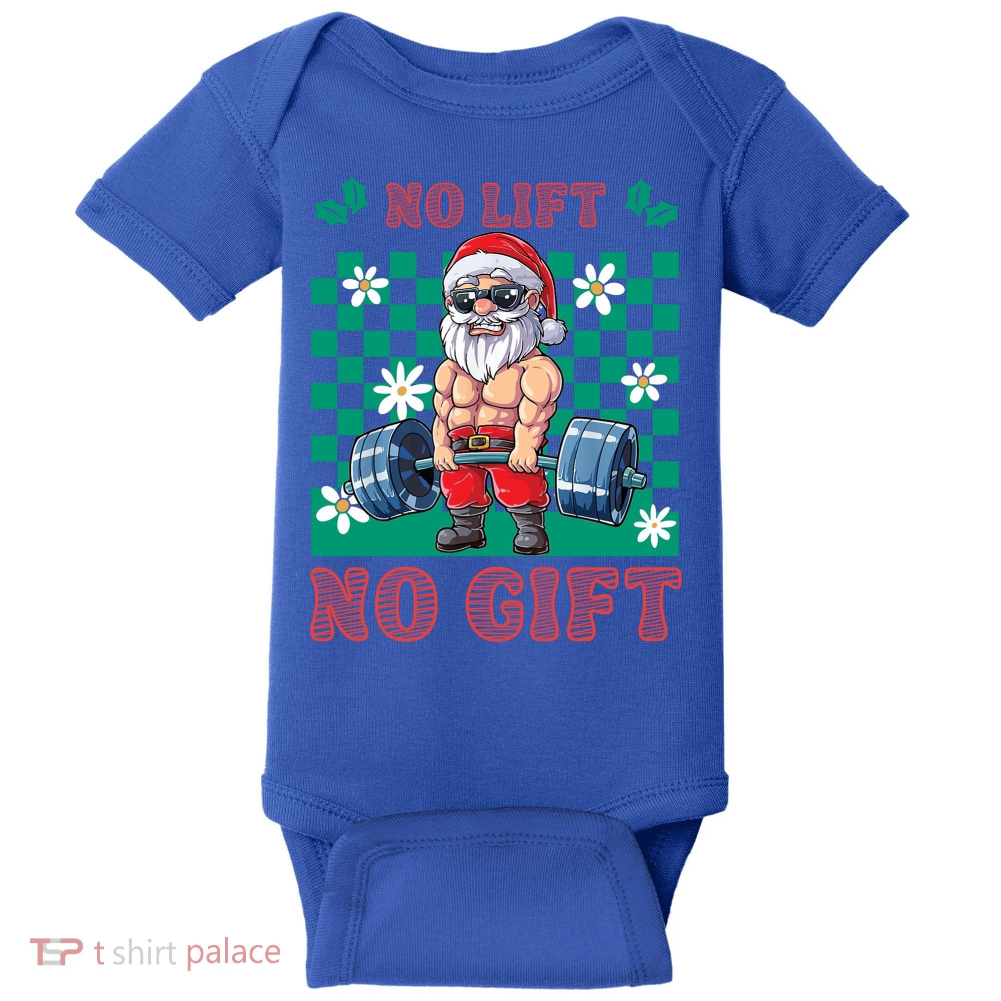 Funny Muscle Santa Lifting Christmas Ugly Christmas Gift Baby Bodysuit