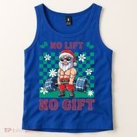 Funny Muscle Santa Lifting Christmas Ugly Christmas Gift Tank Top thumb 2