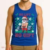Funny Muscle Santa Lifting Christmas Ugly Christmas Gift Tank Top thumb 3