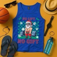 Funny Muscle Santa Lifting Christmas Ugly Christmas Gift Tank Top thumb 4