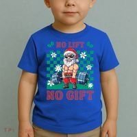Funny Muscle Santa Lifting Christmas Ugly Christmas Gift Toddler T-Shirt thumb 2