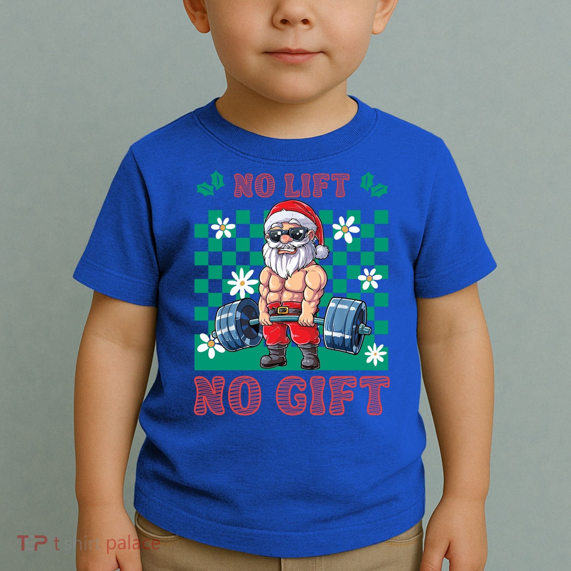 Funny Muscle Santa Lifting Christmas Ugly Christmas Gift Toddler T-Shirt