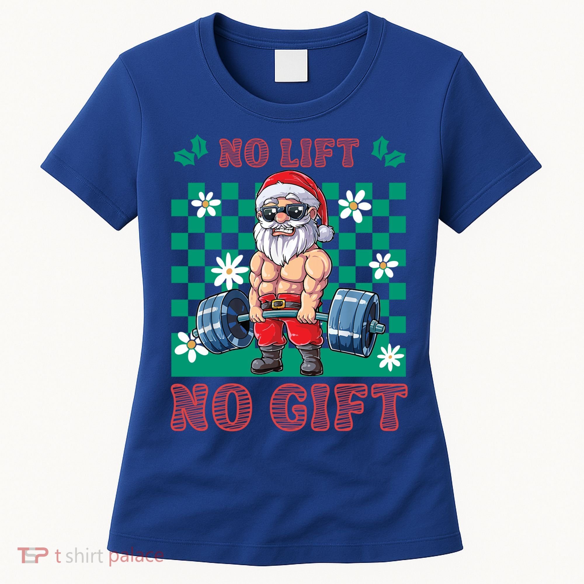 Funny Muscle Santa Lifting Christmas Ugly Christmas Gift Women's T-Shirt