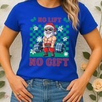 Funny Muscle Santa Lifting Christmas Ugly Christmas Gift Women's T-Shirt thumb 2