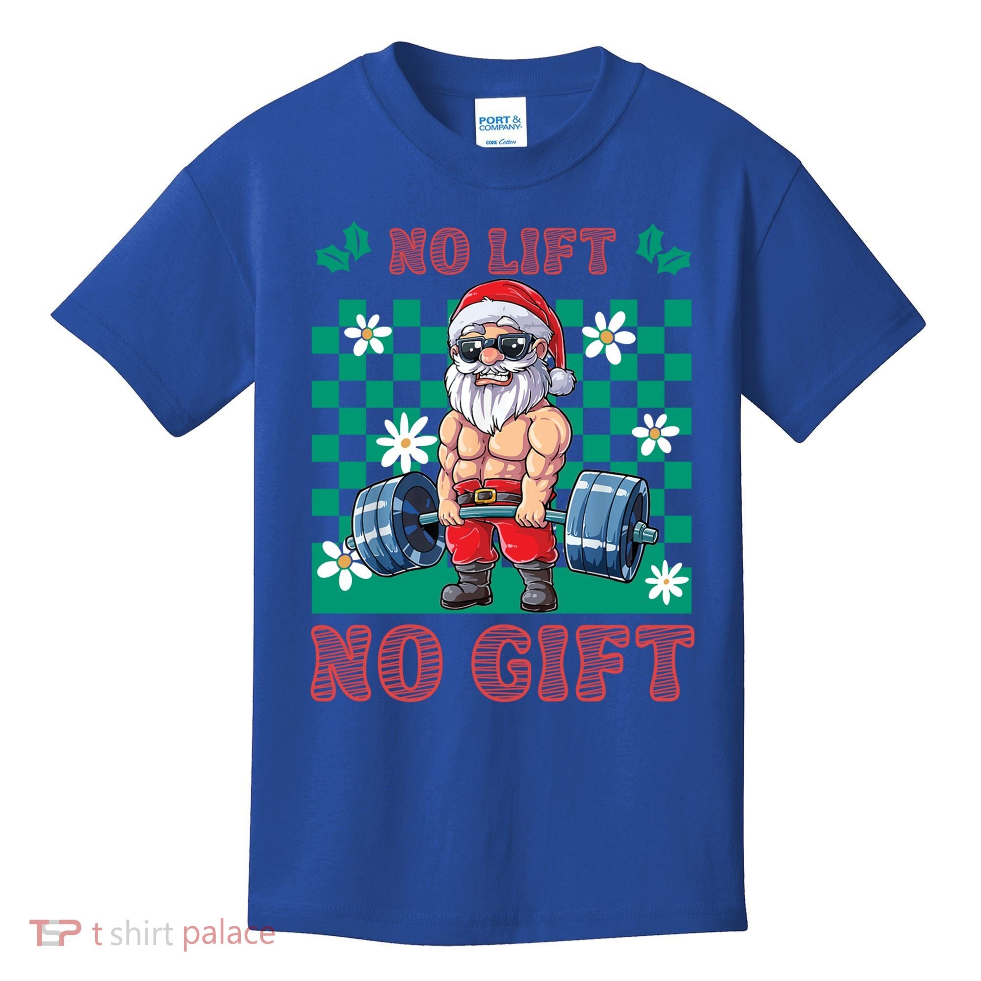 Funny Muscle Santa Lifting Christmas Ugly Christmas Gift Kids T-Shirt