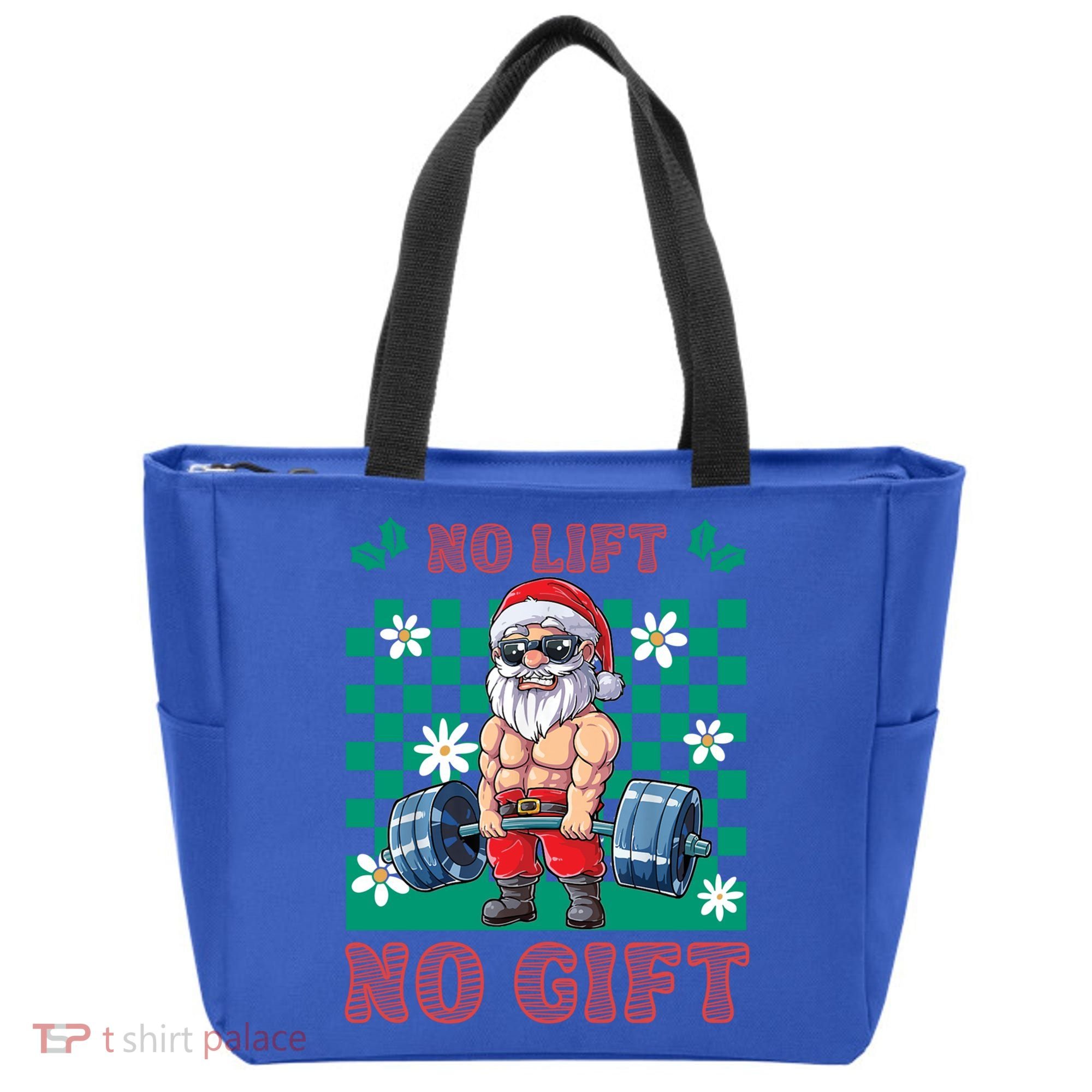 Funny Muscle Santa Lifting Christmas Ugly Christmas Gift Tote Bag