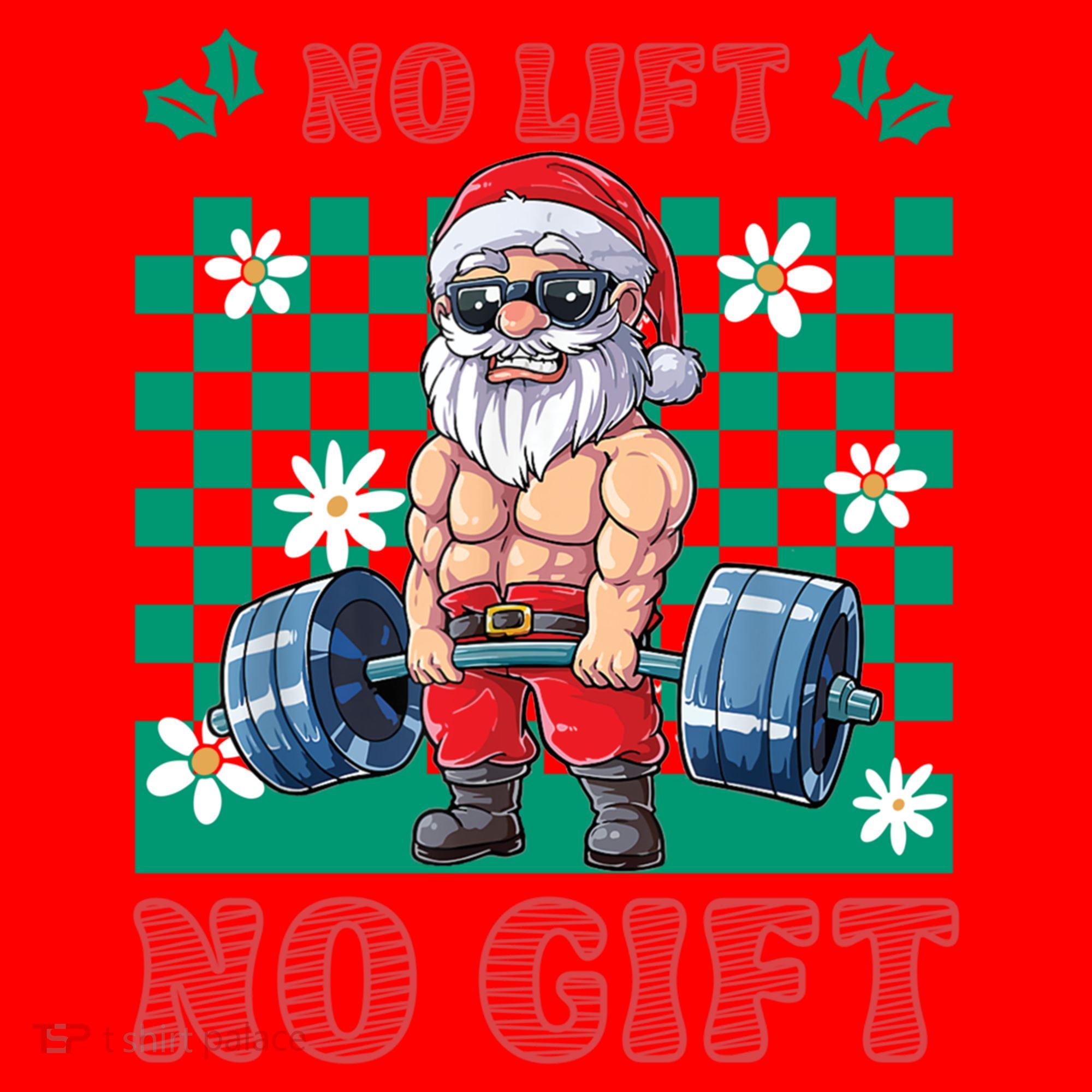 Funny Muscle Santa Lifting Christmas Ugly Christmas Gift Santa Hat