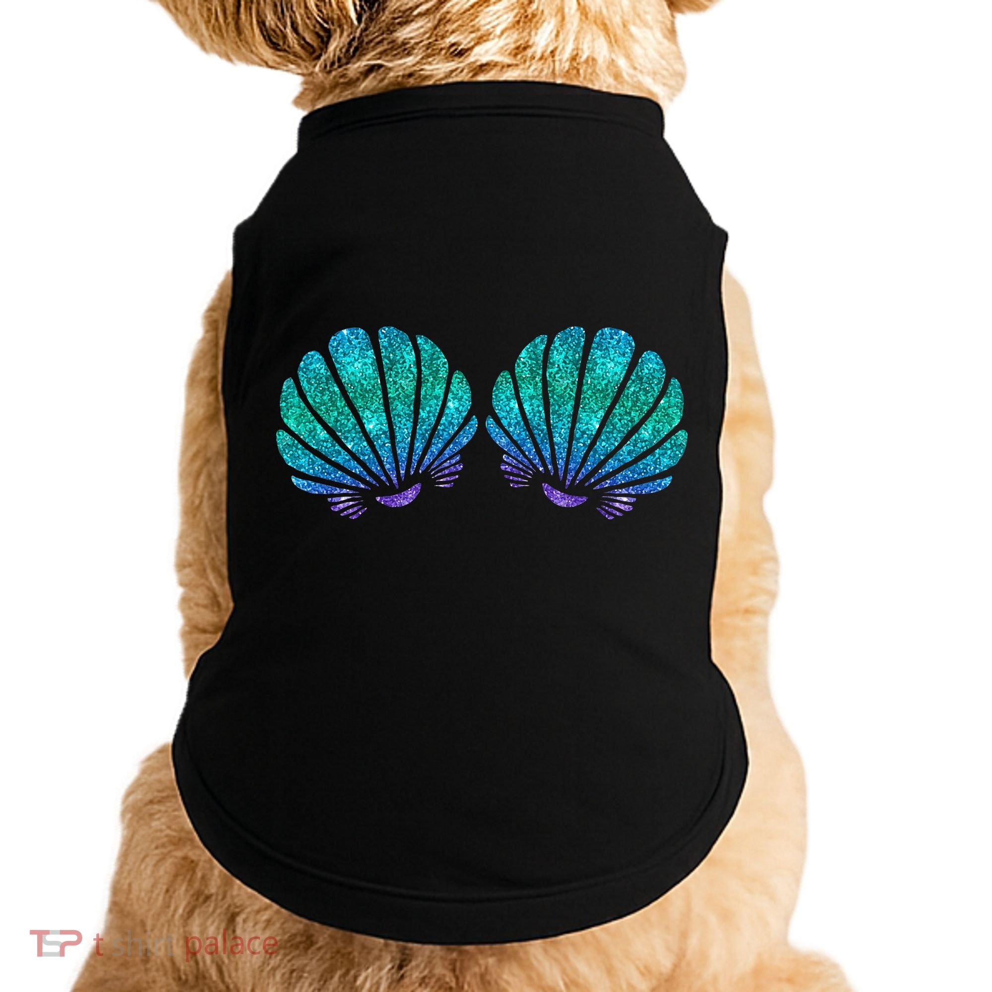 funny Mermaid Sea Shell Bra Costume Doggie Tank