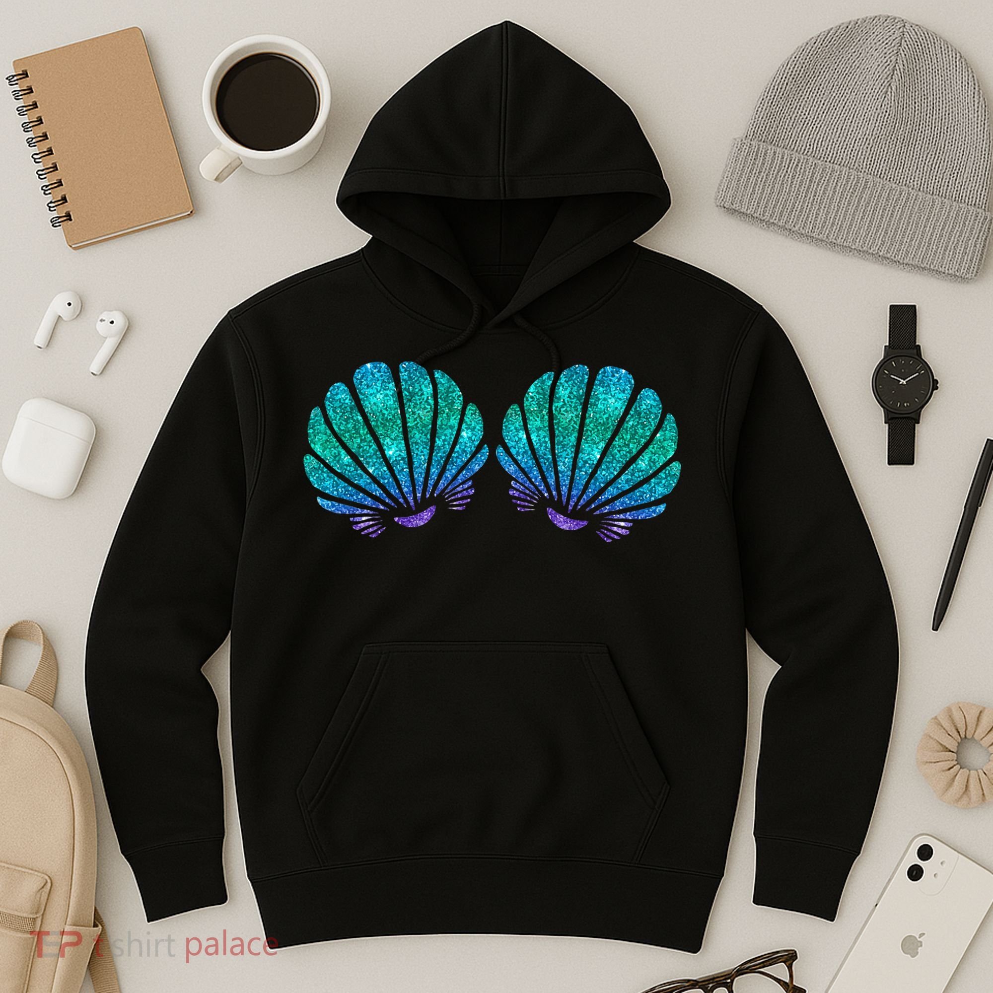 funny Mermaid Sea Shell Bra Costume Hoodie