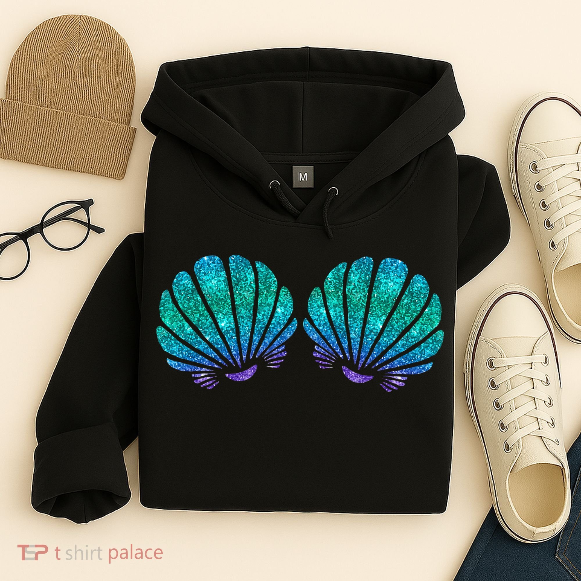 funny Mermaid Sea Shell Bra Costume Hoodie