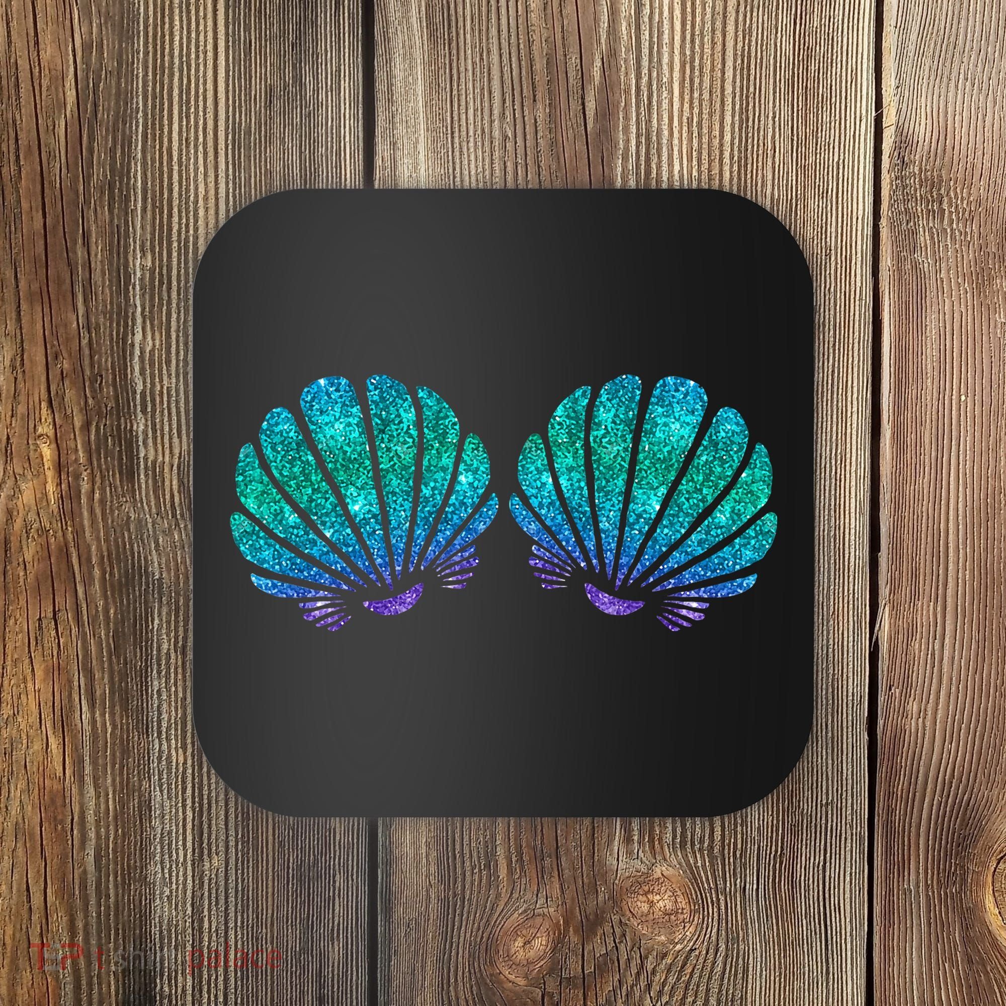 funny Mermaid Sea Shell Bra Costume Coaster