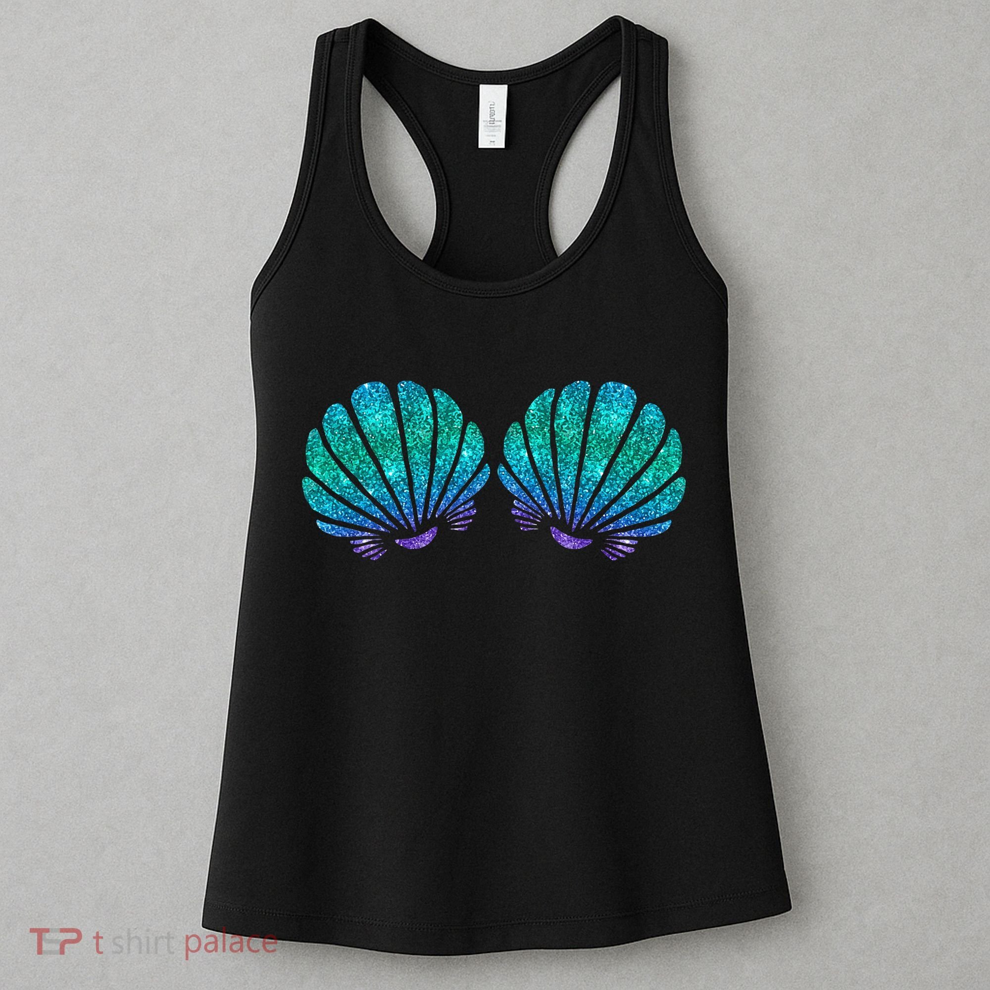funny Mermaid Sea Shell Bra Costume Women's Tank Top