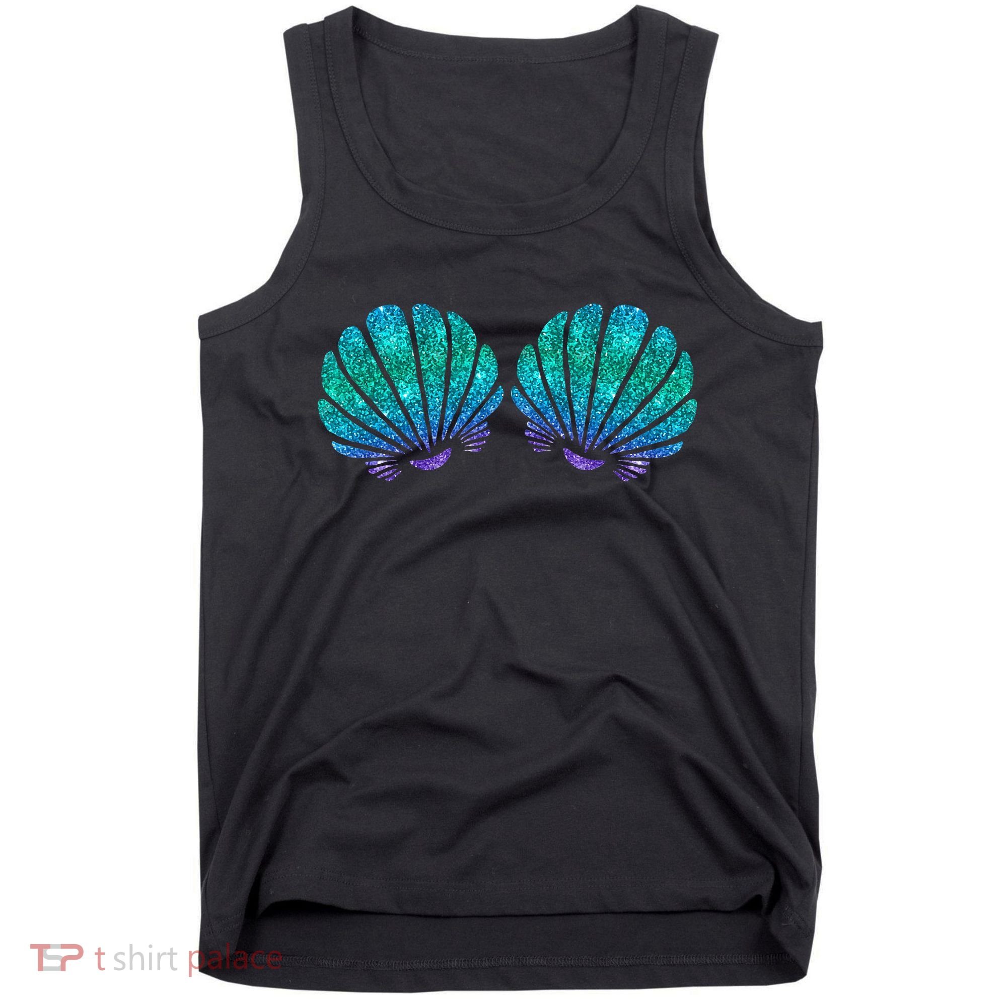 funny Mermaid Sea Shell Bra Costume Tank Top