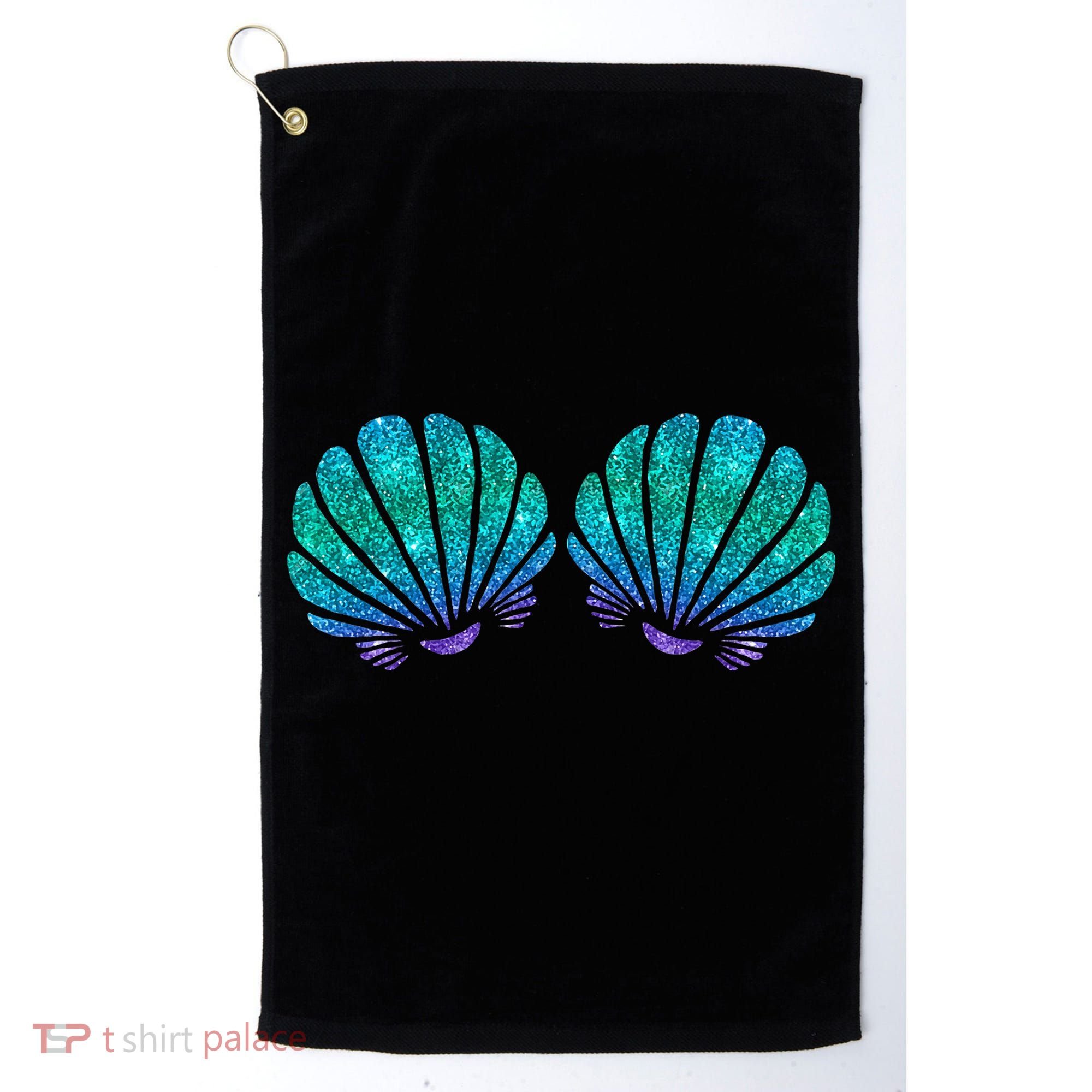 funny Mermaid Sea Shell Bra Costume Golf Towel