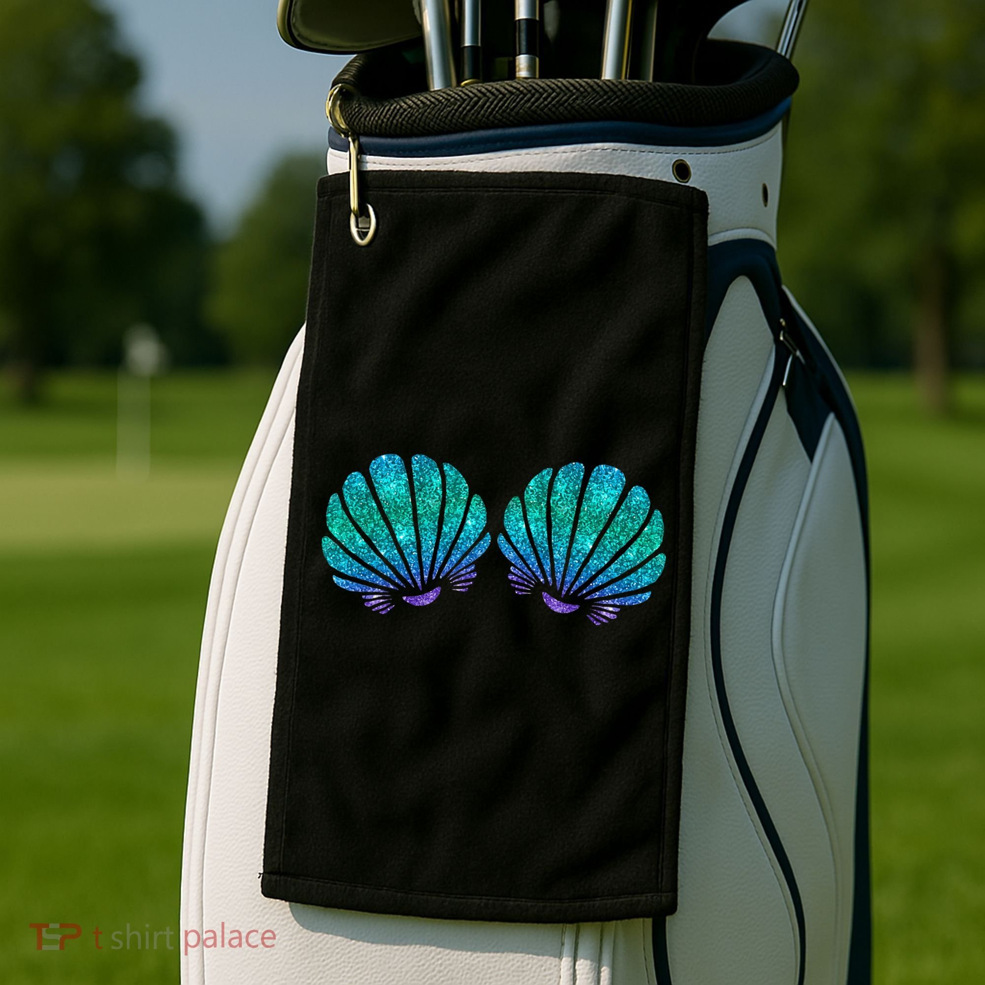 funny Mermaid Sea Shell Bra Costume Golf Towel