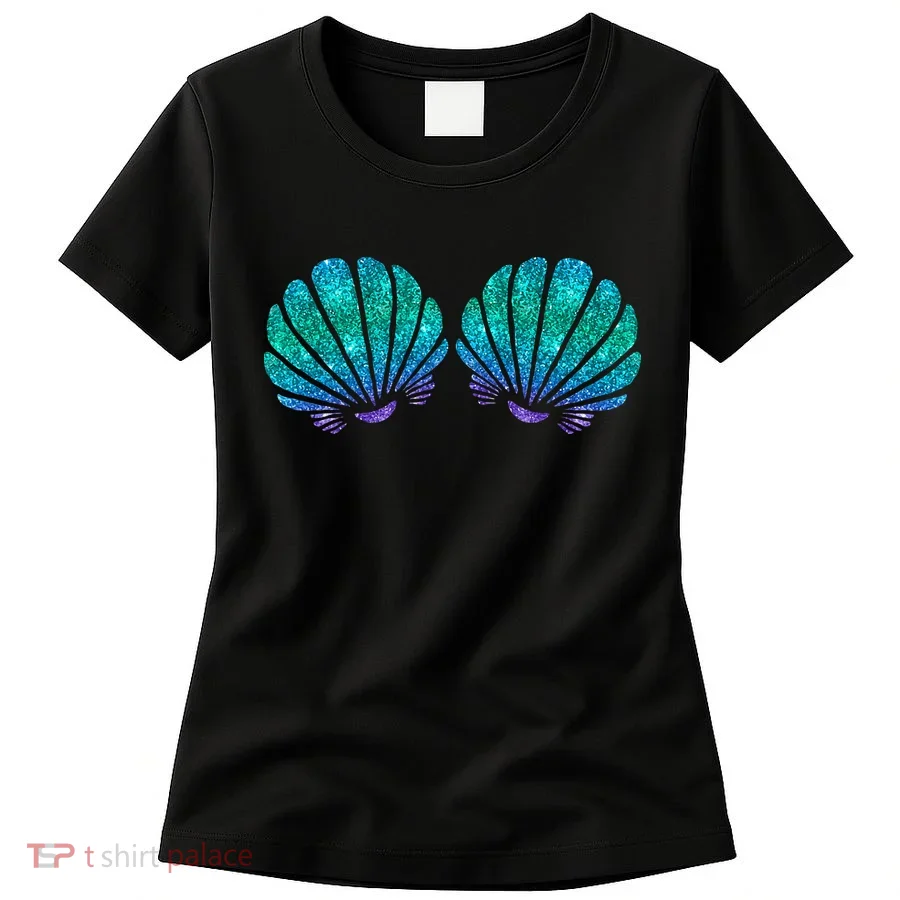 funny Mermaid Sea Shell Bra Costume Women's T-Shirt
