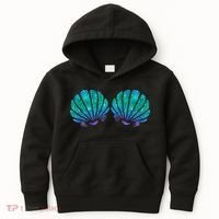 funny Mermaid Sea Shell Bra Costume Kids Hoodie thumb 0