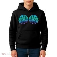 funny Mermaid Sea Shell Bra Costume Kids Hoodie thumb 4