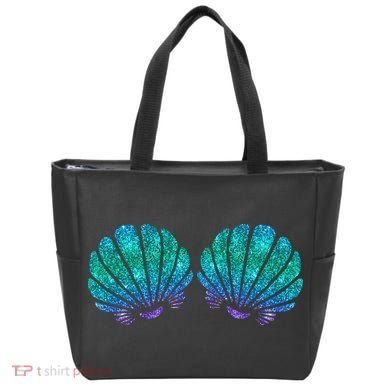 funny Mermaid Sea Shell Bra Costume Tote Bag