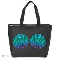 funny Mermaid Sea Shell Bra Costume Tote Bag thumb 0