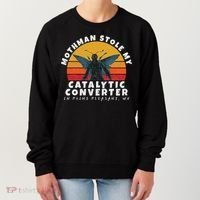 Funny Mothman Stole My Catalytic Converter Mothman Cryptid Women's Sweatshirt thumb 0