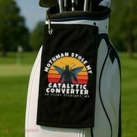 Funny Mothman Stole My Catalytic Converter Mothman Cryptid Golf Towel thumb 2