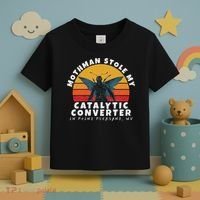 Funny Mothman Stole My Catalytic Converter Mothman Cryptid Toddler T-Shirt thumb 3
