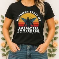 Funny Mothman Stole My Catalytic Converter Mothman Cryptid Women's T-Shirt thumb 2