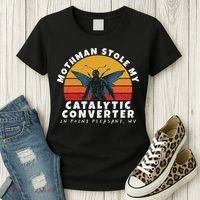 Funny Mothman Stole My Catalytic Converter Mothman Cryptid Women's T-Shirt thumb 3