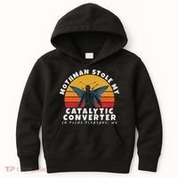 Funny Mothman Stole My Catalytic Converter Mothman Cryptid Kids Hoodie thumb 0