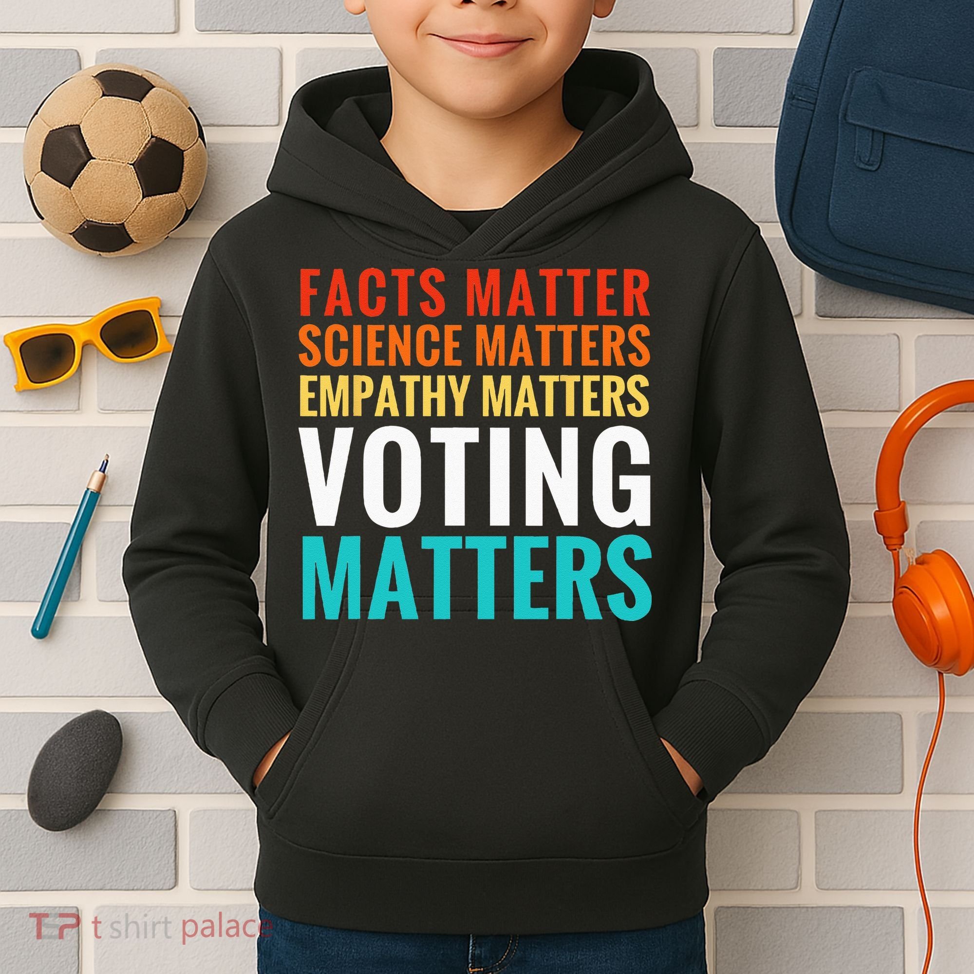Facts Matter Science Matters Voting Matters Liberal Democrat Kids Hoodie