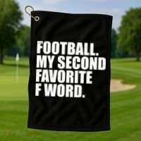 Football My Second Favorite F Word Golf Towel thumb 1