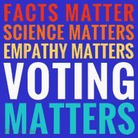 Facts Matter Science Matters Voting Matters Liberal Democrat Women's Tri-Blend 3/4-Sleeve Raglan Shirt thumb 4