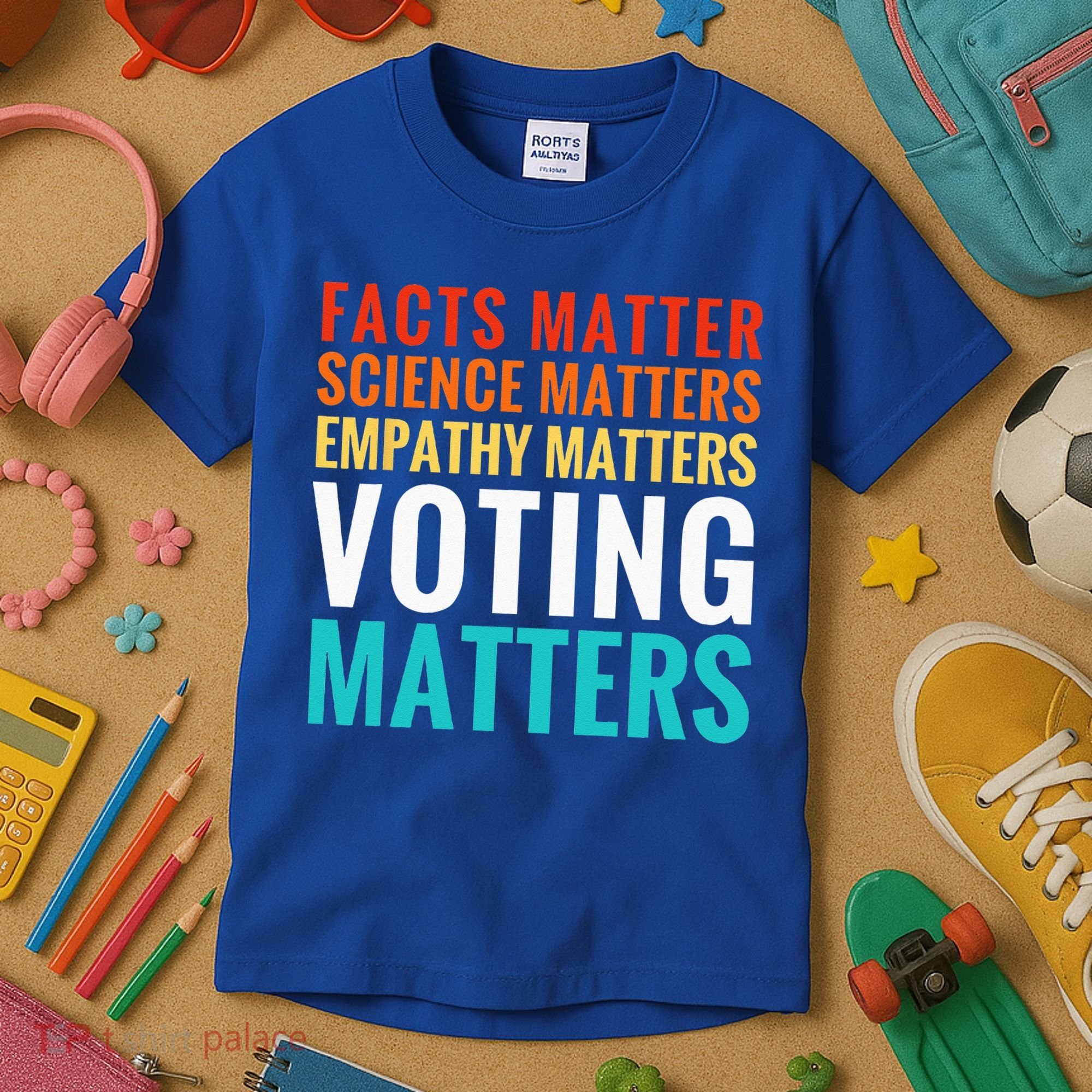 Facts Matter Science Matters Voting Matters Liberal Democrat Kids T-Shirt
