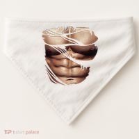 Fake Muscles Six Pack Abs Ripped Chest Fake Bodybuilding USA-Made Doggie Bandana thumb 0