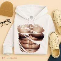 Fake Muscles Six Pack Abs Ripped Chest Fake Bodybuilding Hoodie thumb 4