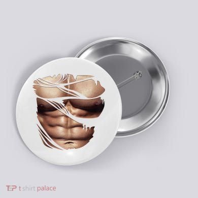 Fake Muscles Six Pack Abs Ripped Chest Fake Bodybuilding Button