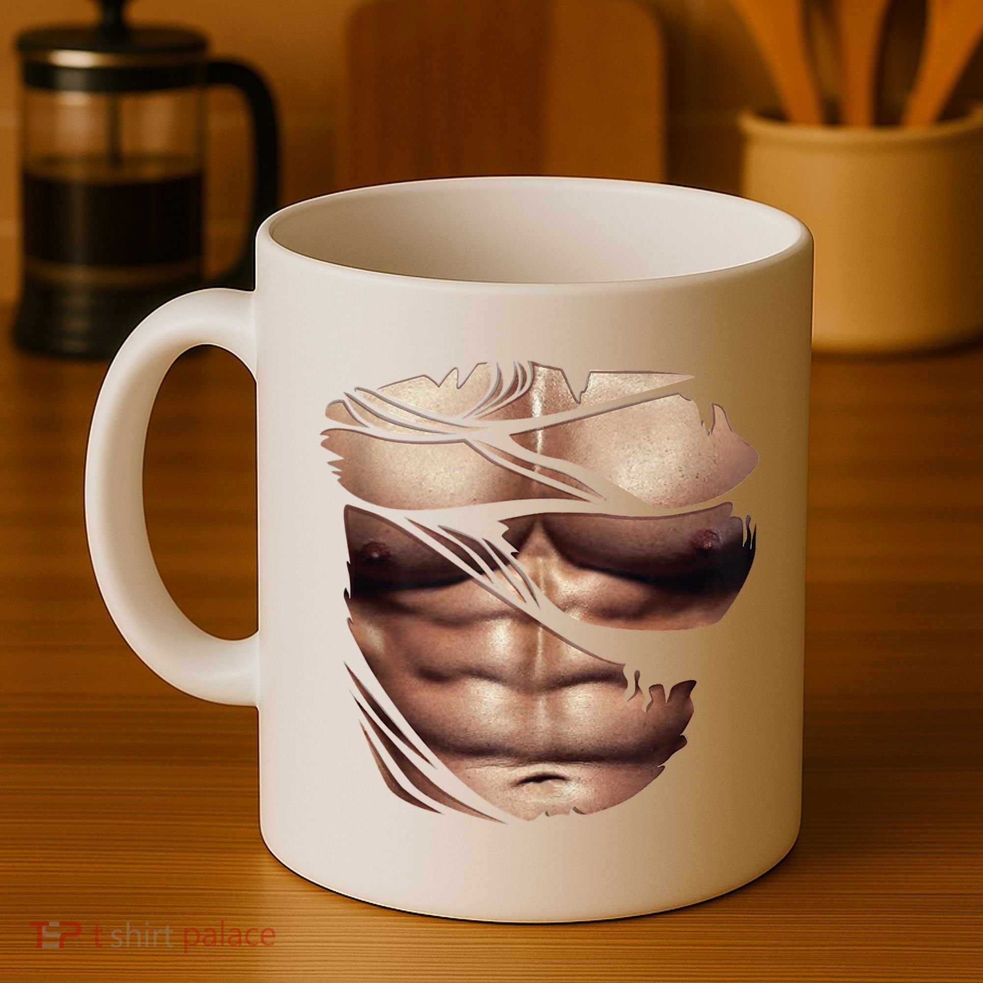 Fake Muscles Six Pack Abs Ripped Chest Fake Bodybuilding Coffee Mug