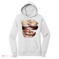 Fake Muscles Six Pack Abs Ripped Chest Fake Bodybuilding Women's Hoodie thumb 0