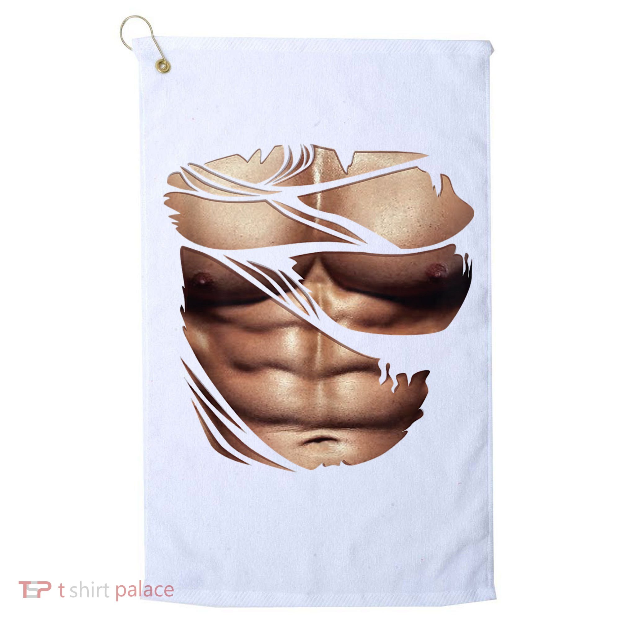 Fake Muscles Six Pack Abs Ripped Chest Fake Bodybuilding Golf Towel