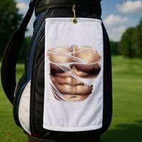 Fake Muscles Six Pack Abs Ripped Chest Fake Bodybuilding Golf Towel thumb 2