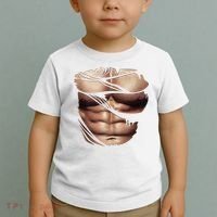 Fake Muscles Six Pack Abs Ripped Chest Fake Bodybuilding Toddler T-Shirt thumb 2