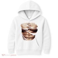Fake Muscles Six Pack Abs Ripped Chest Fake Bodybuilding Kids Hoodie thumb 0