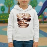 Fake Muscles Six Pack Abs Ripped Chest Fake Bodybuilding Kids Hoodie thumb 3
